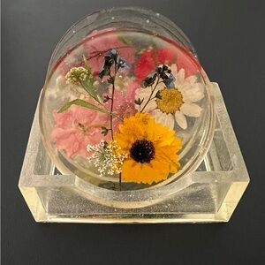 Floral Resin Coasters - Handmade